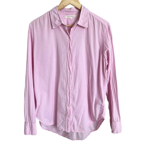 XiRENA Tops - Xirena Pale Light Pink Beau Long Sleeve Button Up Cotton Shirt SZ S Feminine